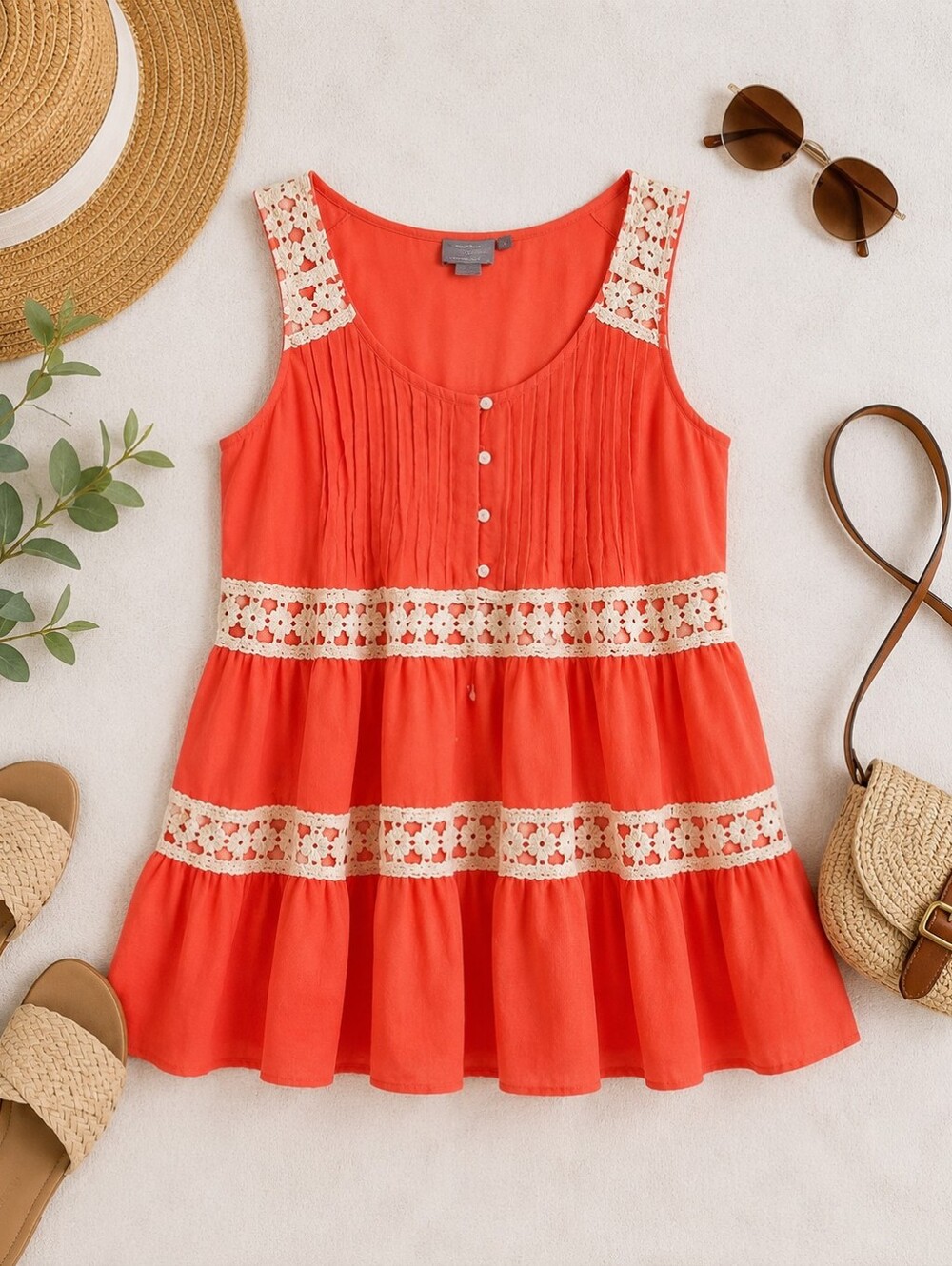 ANTHROPOLOGIE VANESSA VIRGINIA Boho Corchett Lace Tunic